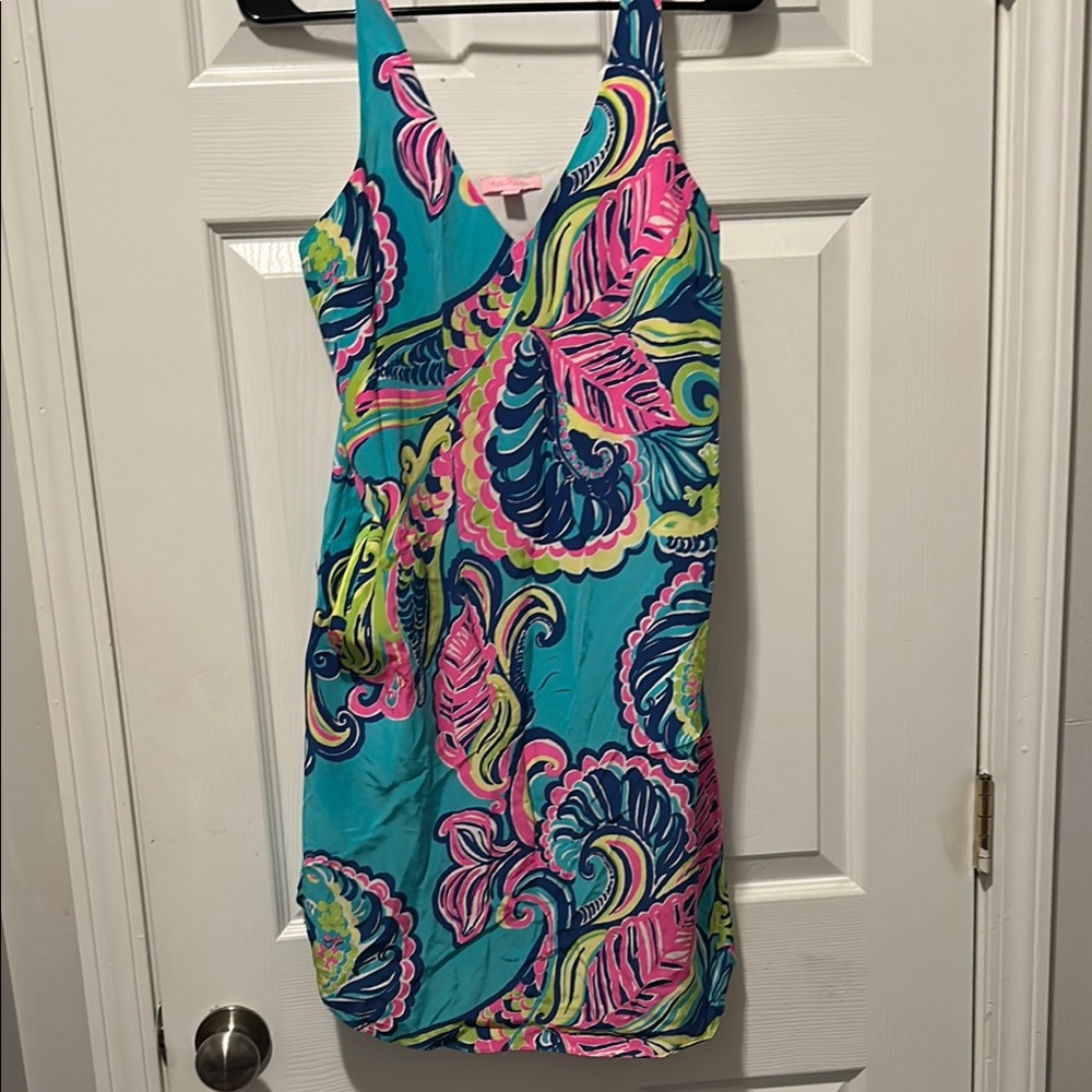 Lilly Pulitzer Pink and Blue Floral Mini Dress